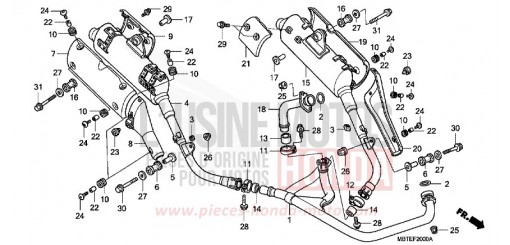 EXHAUST MUFFLER XL1000V1 de 2001